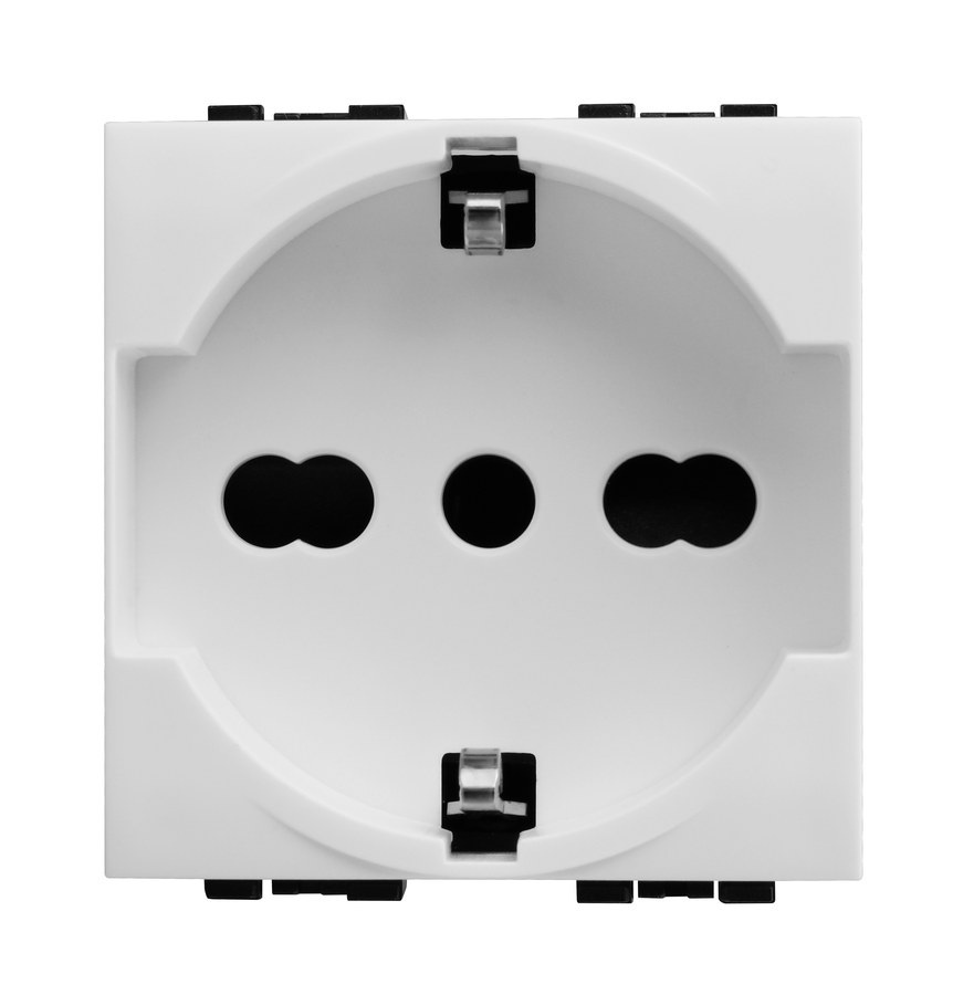 Presa Schuko 2P+T, finitura bianco