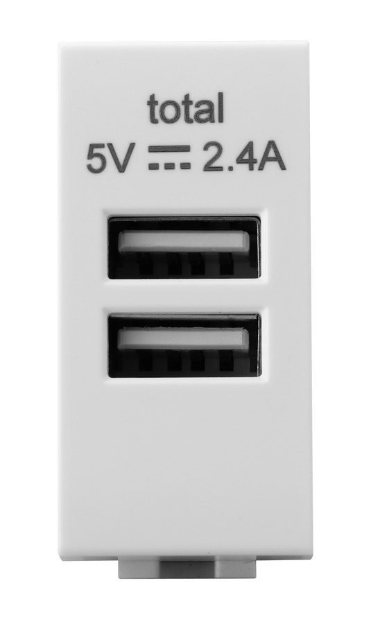 Modulo USB 2 porte, finitura bianco